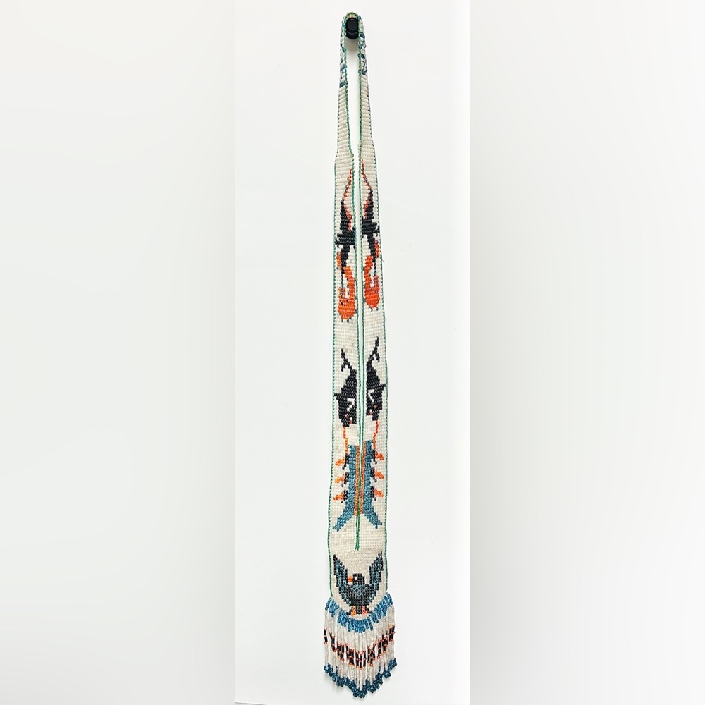 Vintage NOOTKA First Nations Indigenous Glass Beaded Sash Necklace